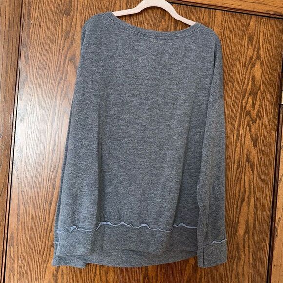 NWT Sundry Women’s Pullover Sweatshirt Oversized Raw Hem Gray Blue SIZE 3 L - Picture 4 of 7